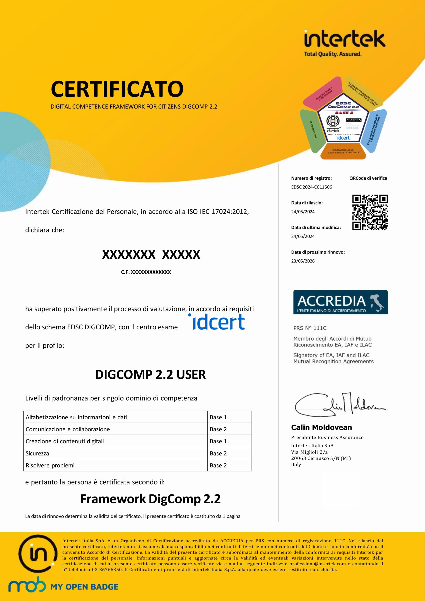 Certificazione Internazionale di Alfabetizzazione Digitale - CIAD Idcert Accredia